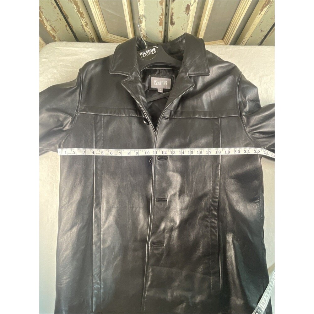 Wilsons Men's Vintage Black Leather Jacket with Quilted Lining, Large - Picture 13 of 14